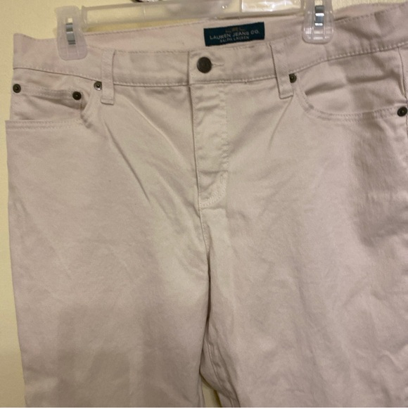 Ralph Lauren cream denim crop jeans Womens size 14 - Picture 3 of 7